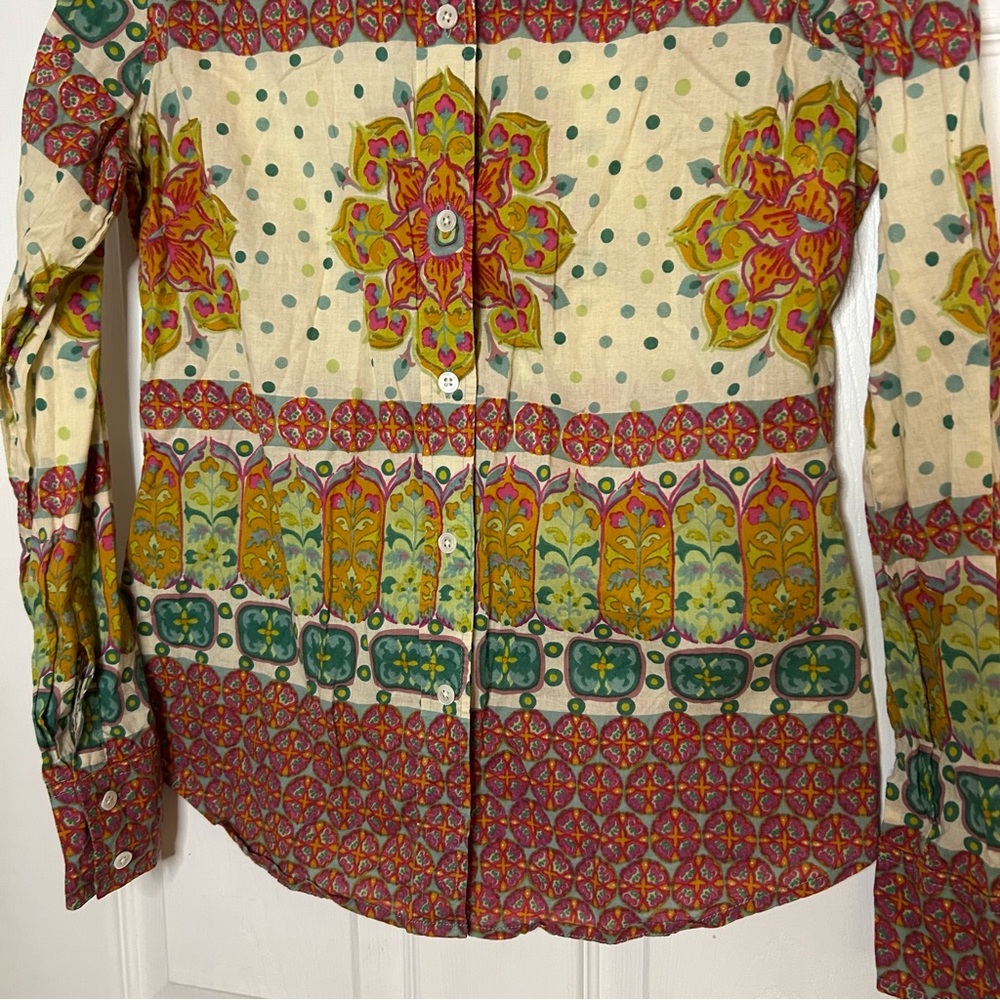 Lucky Brand Vintage Mandala Cotton Blouse Gilmore Girls Y2K - Picture 7 of 10